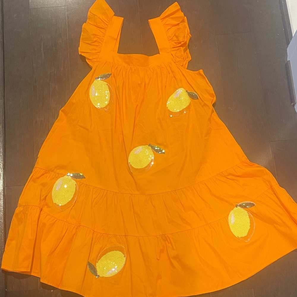 ODDY Orange Dress with Lemon Accents